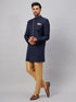 Men's Navy Blue Indo Western Set