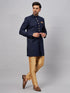 Men's Navy Blue Indo Western Set
