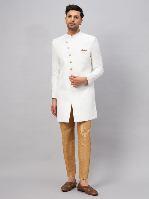 Men's White Indo Western Set