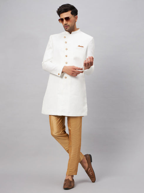 Men's White Indo Western Set