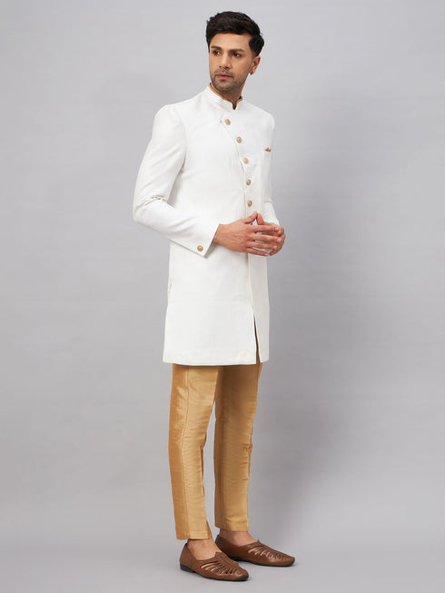 Men's White Indo Western Set