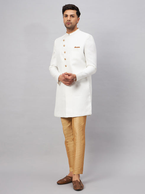 Men's White Indo Western Set