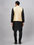 Men's Gold Zari Weaved Jacket With Kurta Pyjama Set