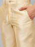 Men's Gold Zari Weaved Jacket With Kurta Pant Set