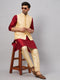 Men's Gold Zari Weaved Jacket With Kurta Pant Set
