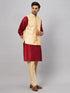 Men's Gold Zari Weaved Jacket With Kurta Pant Set