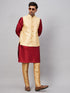 Men's Gold Zari Weaved Jacket With Kurta Pant Set