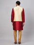Men's Gold Zari Weaved Jacket With Kurta Pant Set
