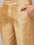 Men's Gold Zari Weaved Jacket With Kurta Pant Set