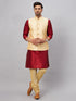Men's Gold Zari Weaved Jacket With Kurta Pyjama Set