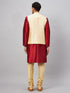 Men's Gold Zari Weaved Jacket With Kurta Pyjama Set