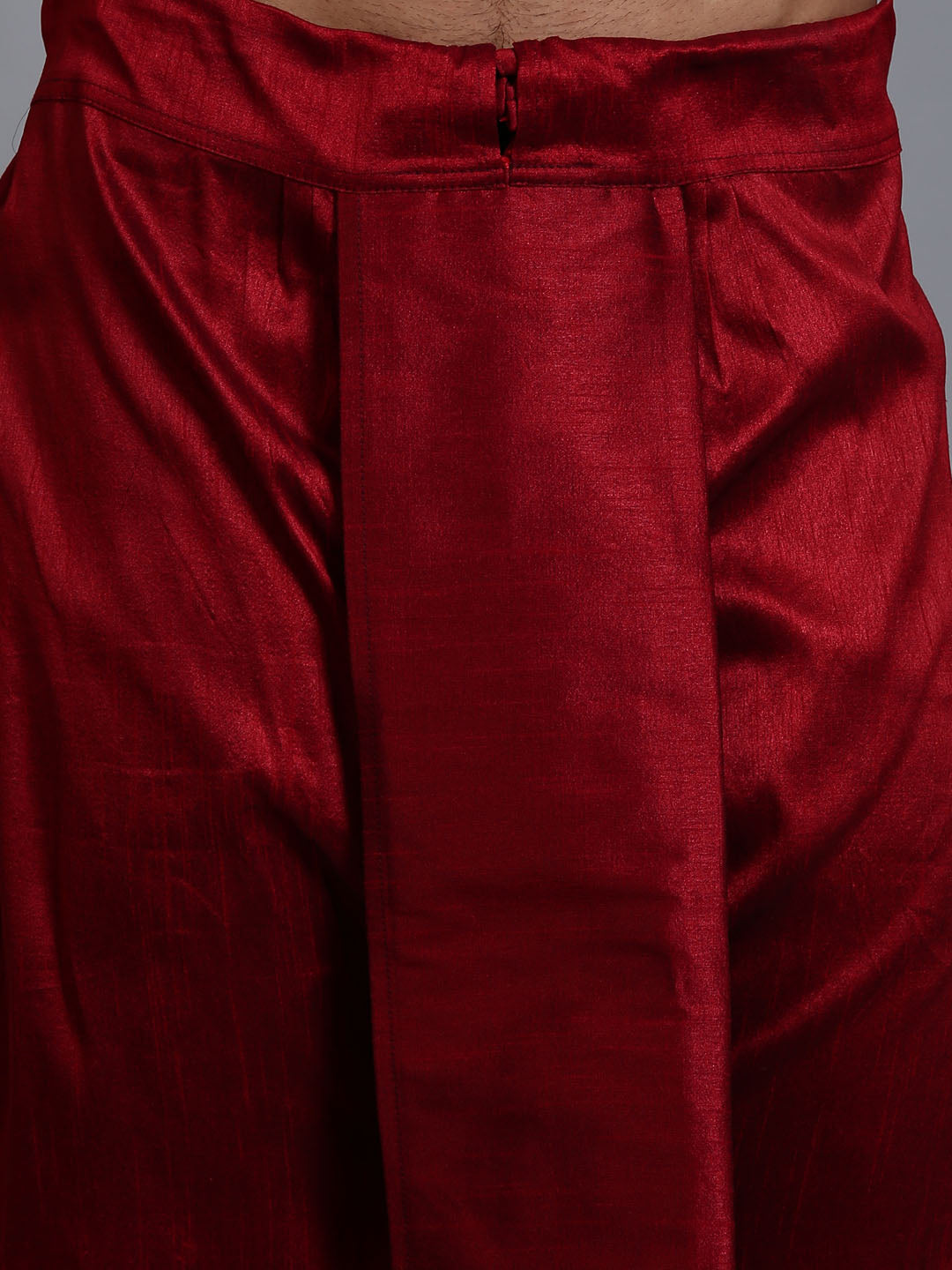 Men's Maroon Zari Weaved Jacket With Kurta Dhoti Set