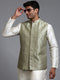 Men's Mehndi Green Embellished Jacket