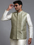 Men's Mehndi Green Embellished Jacket