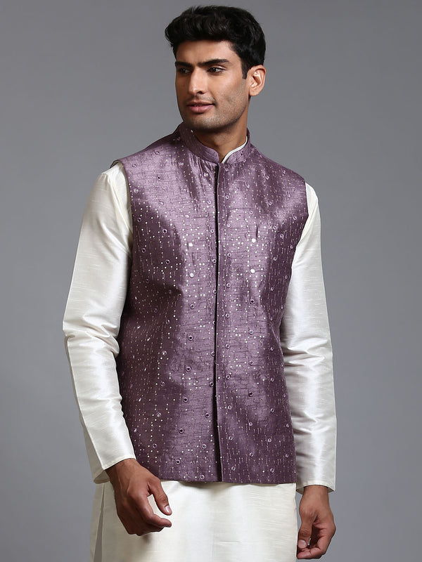 Men's Purple Embellished Jacket