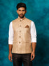 Men's Beige Woven Nehru Jacket
