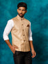 Men's Beige Woven Nehru Jacket