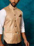 Men's Beige Woven Nehru Jacket