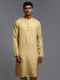 Men's Yellow Jacquard Kurta