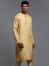 Men's Yellow Jacquard Kurta
