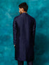 Men's Blue Silk Blend Embellished Kurta