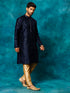 Men's Blue Silk Blend Kurta Pyjama Set