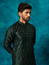 Men's Green Silk Blend Kurta Pyjama Set