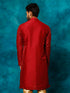 Men's Maroon Silk Blend Embellished Kurta