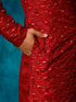 Men's Maroon Silk Blend Embellished Kurta