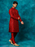 Men's Maroon Silk Blend Kurta Pyjama Set
