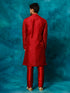 Men's Maroon Silk Blend Kurta Pyjama Set