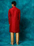 Men's Maroon Silk Blend Kurta Pyjama Set