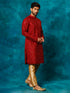 Men's Maroon Silk Blend Kurta Pyjama Set