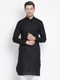 VASTRAMAY Men's Black Cotton Blend Kurta