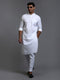 Men's White Cotton Blend Pathani Kurta With Pant Set