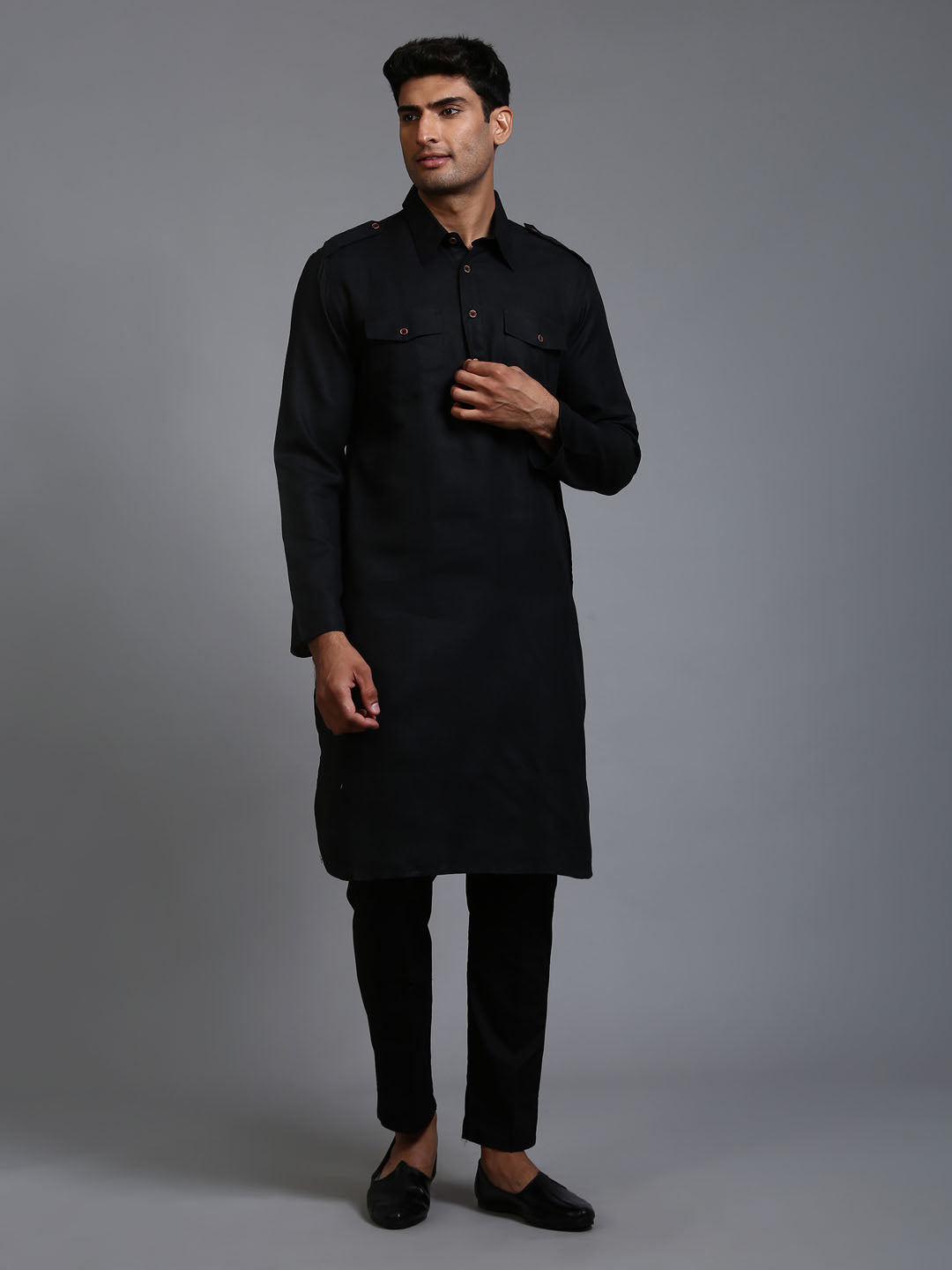 Men's Black Pathani Suit Set