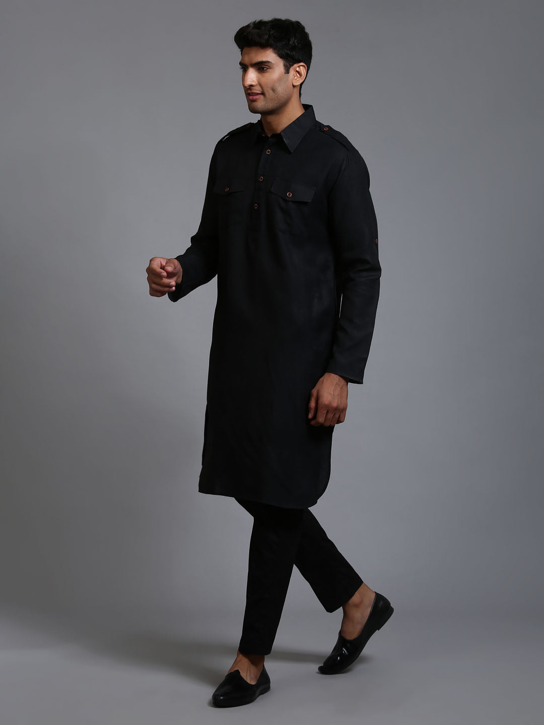 Men's Black Pathani Suit Set