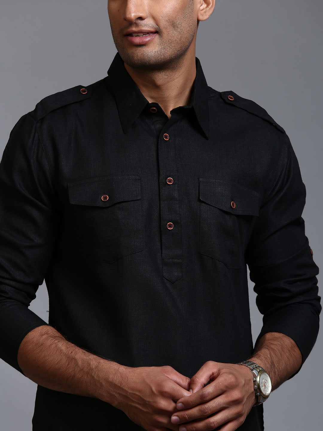 Men's Black Pathani Suit Set