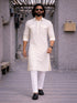 Men's Cream Pathani Suit With White Pant Set
