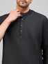 Men's Black Short Cotton Kurta