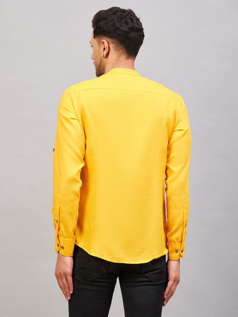 Men's Mustard Short Cotton Kurta