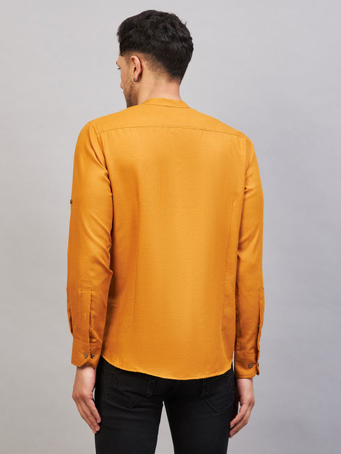 Men's Rust Short Cotton Kurta