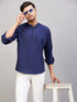 Men's Blue Short Cotton Kurta