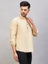 Men's Cream Short Cotton Kurta
