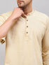 Men's Cream Short Cotton Kurta