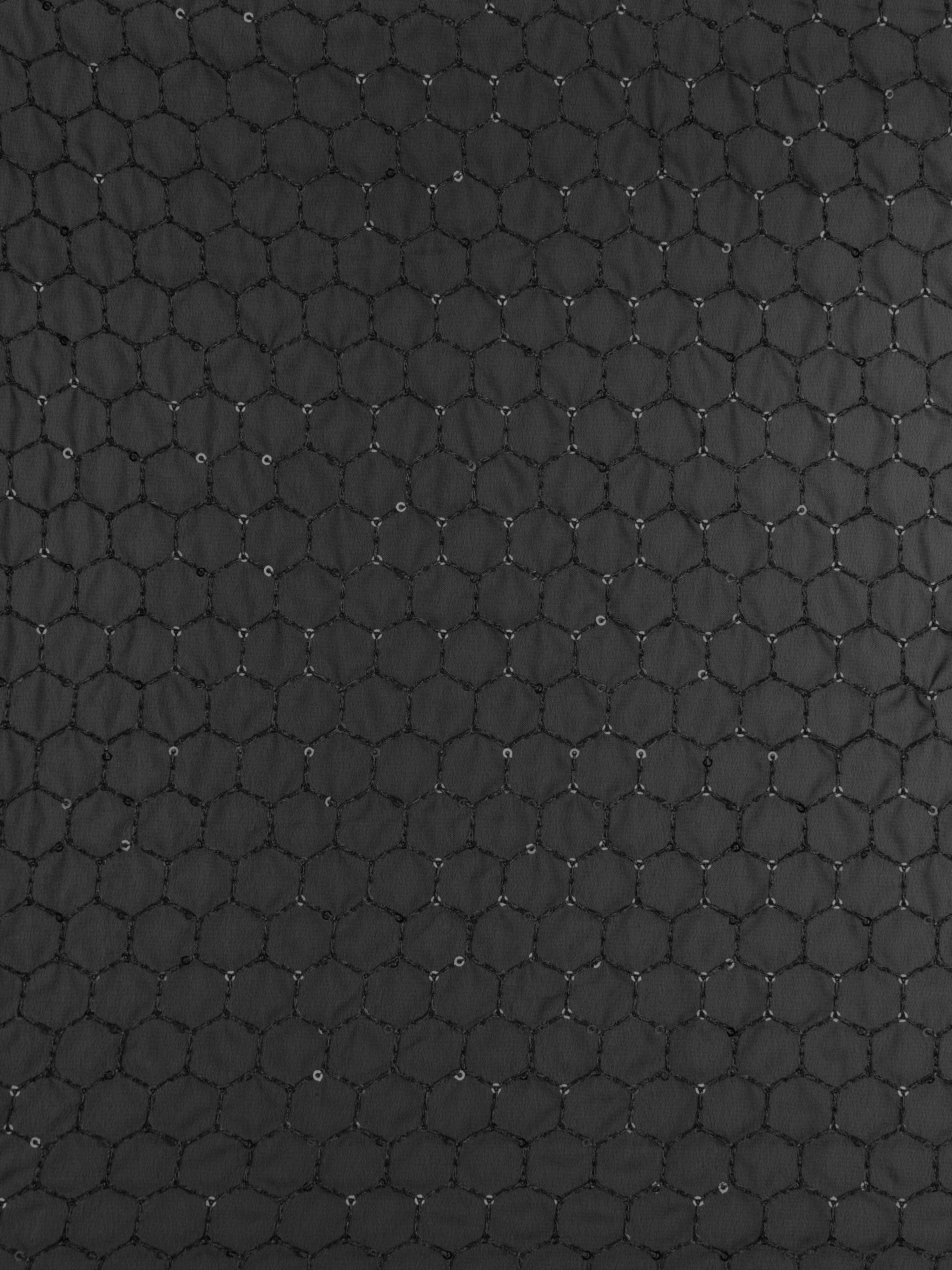 Men Black Self Design Sequin Work Undetermined Dupatta