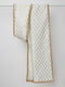Men's White Viscose Dupatta with Gold Zari Work