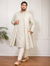 Men Cream Self Design Jacquard Weave Undetermined Dupatta