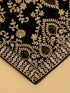 Men Black Floral Zari Work Undetermined Dupatta