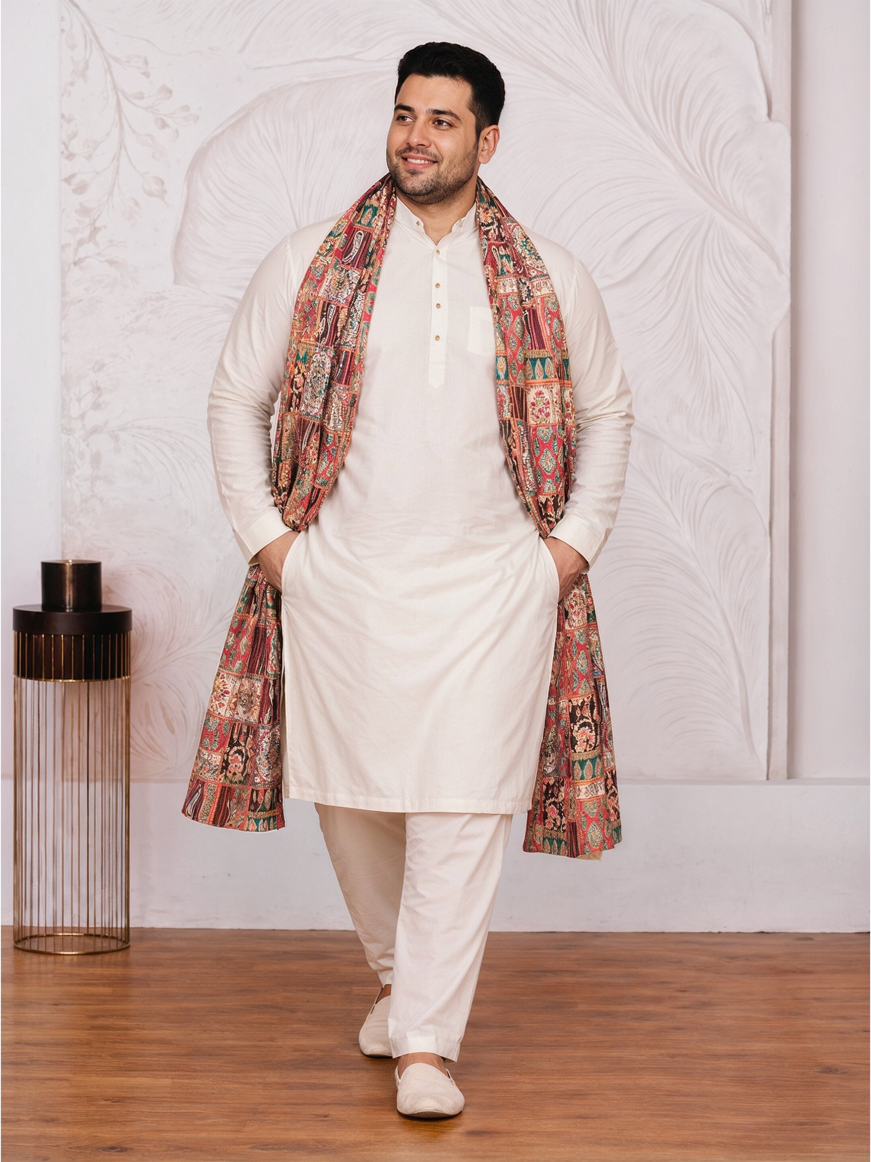 Men's Multicolor Geometric Print Dupatta